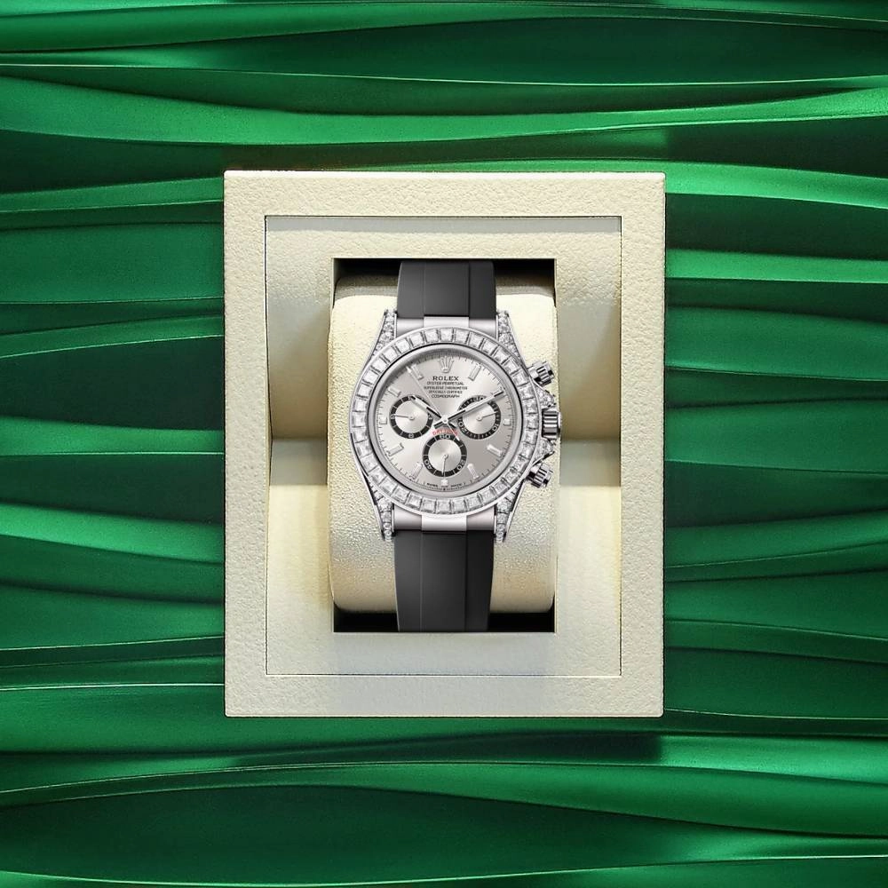 2024 Release Rolex Cosmograph Daytona 40 mm | Oysterflex bracelet | Steel dial Diamond bezel | 18k white gold Case Men's Watch 126539TBR