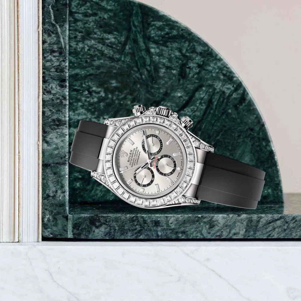 2024 Release Rolex Cosmograph Daytona 40 mm | Oysterflex bracelet | Steel dial Diamond bezel | 18k white gold Case Men's Watch 126539TBR