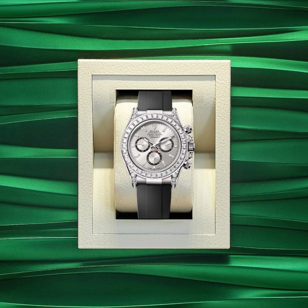 2024 Release Rolex Cosmograph Daytona 40 mm | Oysterflex bracelet | Steel dial Diamond bezel | 18k white gold Case Men's Watch 126539TBR