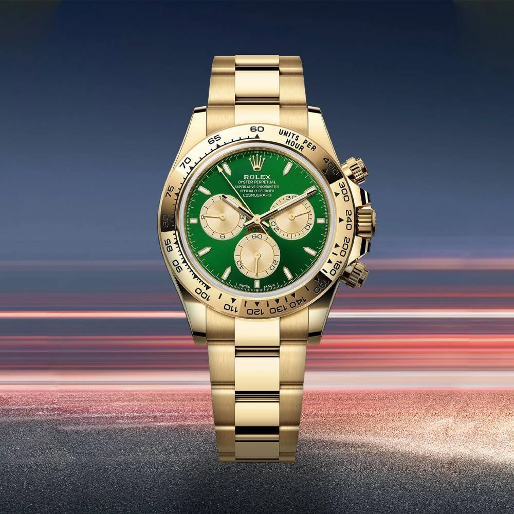 2025 Model Rolex Cosmograph Daytona 40 mm - Ref: 126508-0008 - Bright green Dial, 18k Yellow Gold Oyster Bracelet Watch