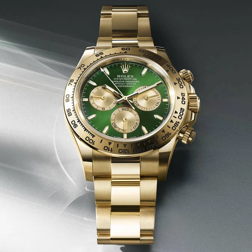 2025 Model Rolex Cosmograph Daytona 40 mm - Ref: 126508-0008 - Bright green Dial, 18k Yellow Gold Oyster Bracelet Watch