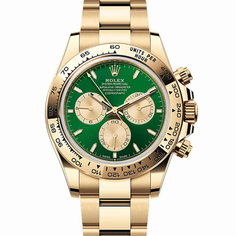 2025 Model Rolex Cosmograph Daytona 40 mm - Ref: 126508-0008 - Bright green Dial, 18k Yellow Gold Oyster Bracelet Watch