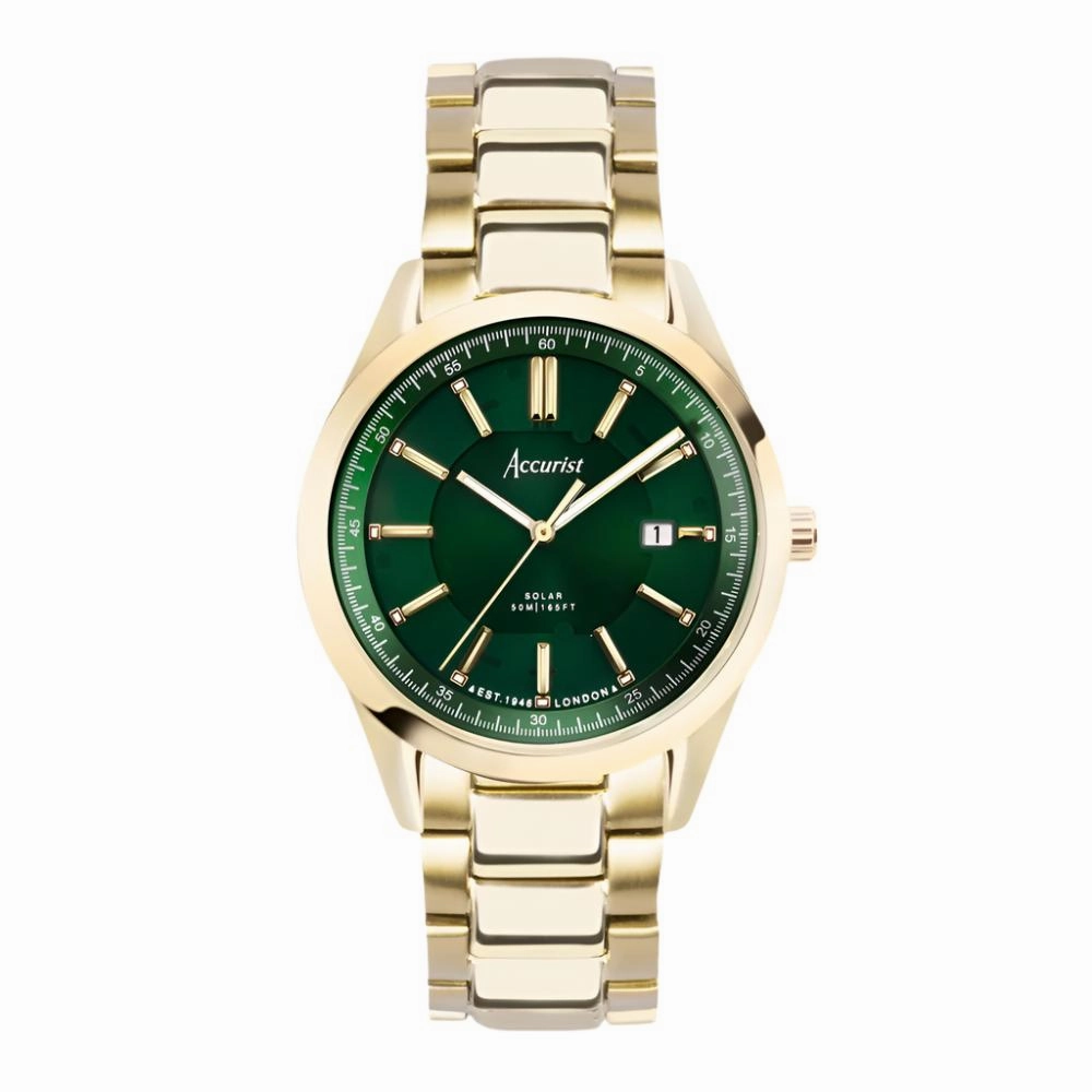Accurist Everyday Green Dial Solar Mens Watch 74018