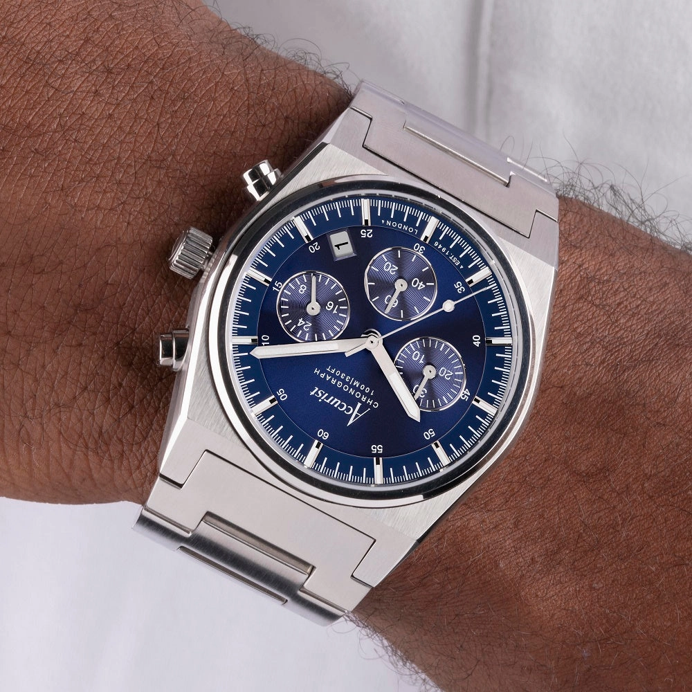 Accurist Origin Chronograph Mens Bracelet Watch Blue Dial 70001