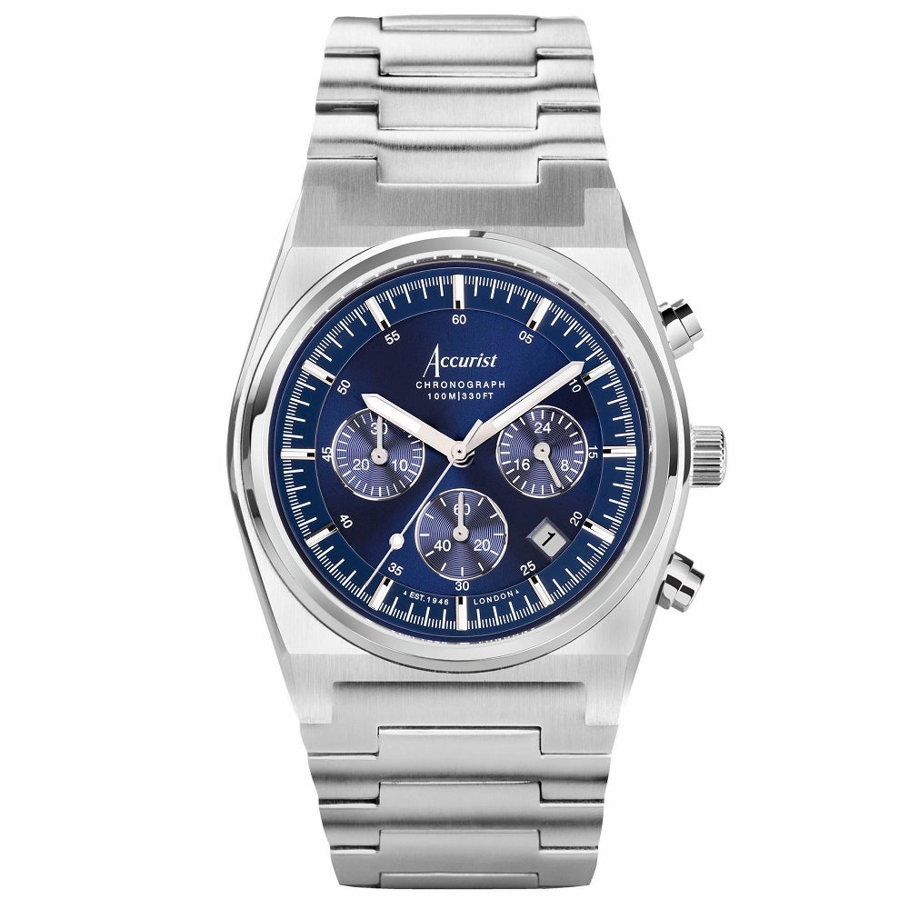 Accurist Origin Chronograph Mens Bracelet Watch Blue Dial 70001