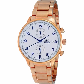 Adee Kaye Men's Watch - Blitz -G1 Quartz White Dial Rose Gold Bracelet | AK7501-RGSV