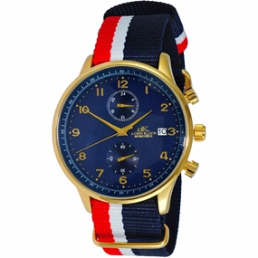 Adee Kaye Men's Watch - Maze Quartz Chrono Blue Dial Nylon Strap | AK7501-MGBU-NYB