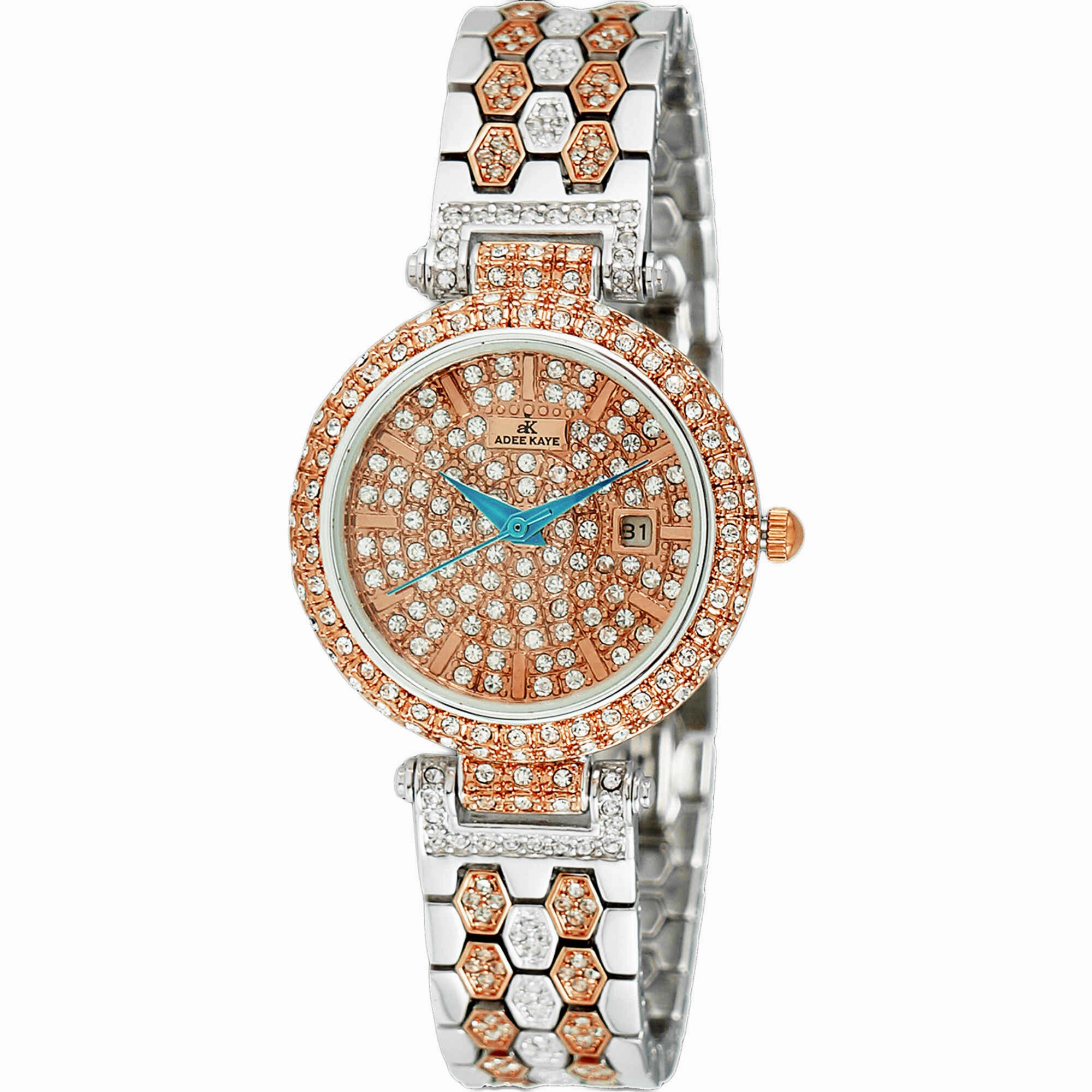 Adee Kaye Women's Watch - Finess Quartz Gold Dial Two Tone Bracelet | AK2526-L2G