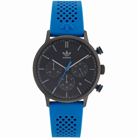 Adidas Men's Watch - Originals Black Dial Blue Silicone Rubber Strap | AOSY22015