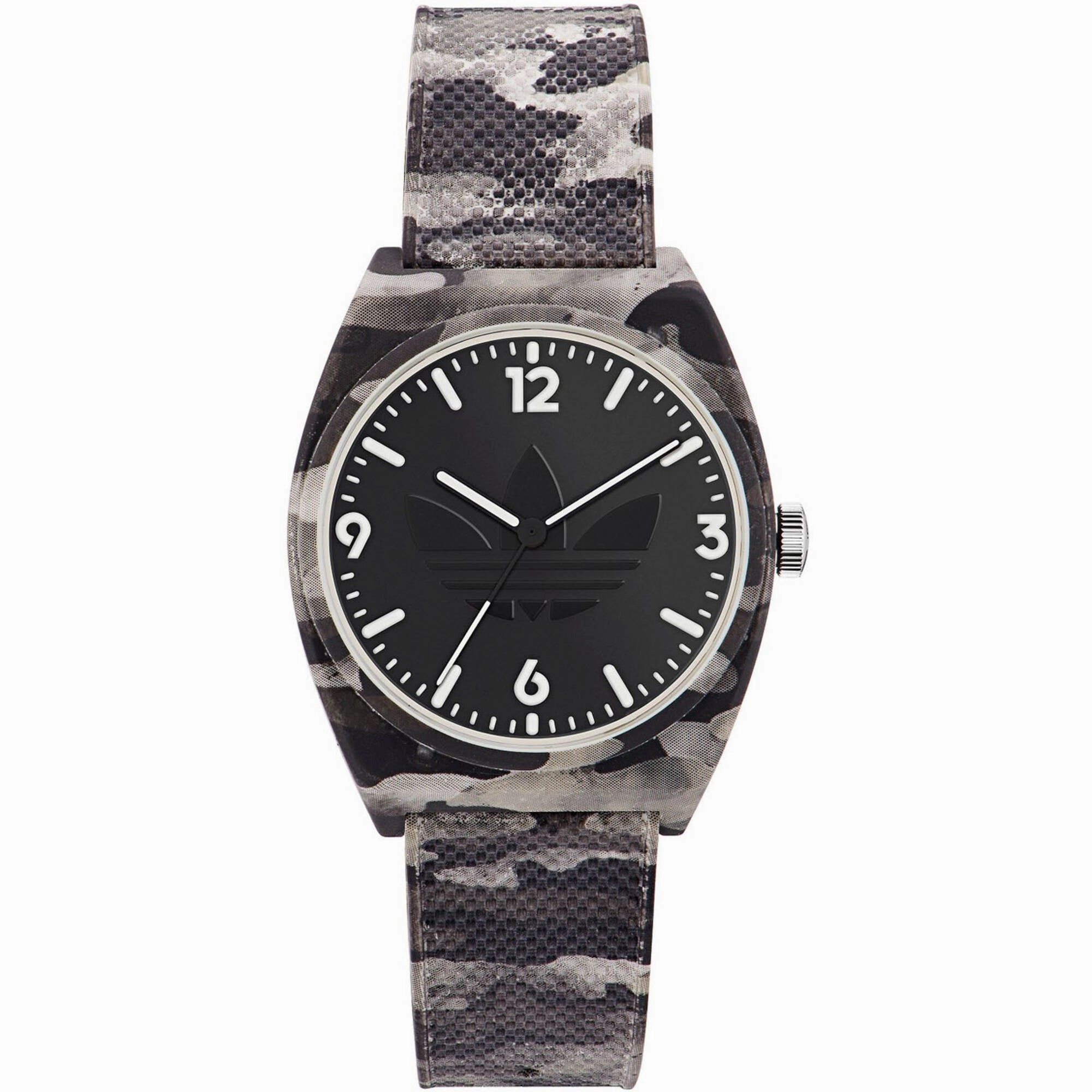 Adidas Men's Watch - Originals Quartz Black and Grey Camouflage Strap | AOST22568