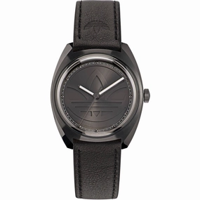 Adidas Men's Watch - Originals Quartz Black Dial Genuine Leather Strap | AOFH22514