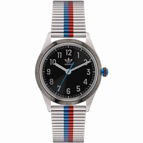 Adidas Men's Watch - Originals Quartz Black Dial Silver Steel Bracelet | AOSY22525