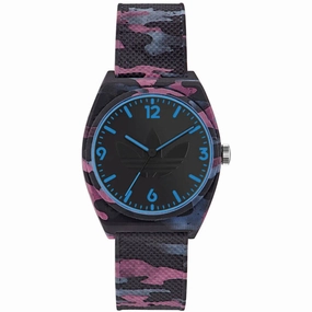 Adidas Men's Watch - Originals Quartz Black, Pink and Blue Rubber Strap | AOST22569