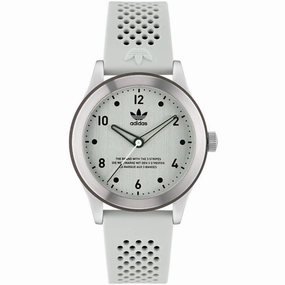 Adidas Men's Watch - Originals Quartz Silver Dial White Rubber Strap | AOSY23033