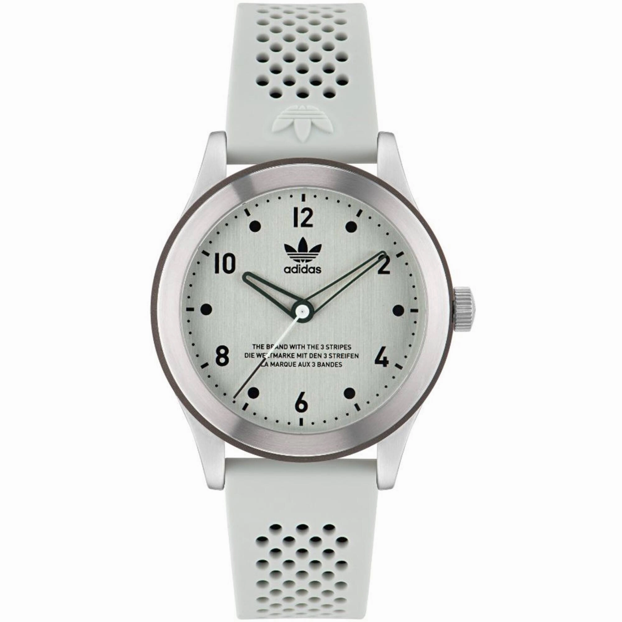 Adidas Men's Watch - Originals Quartz Silver Dial White Rubber Strap | AOSY23033