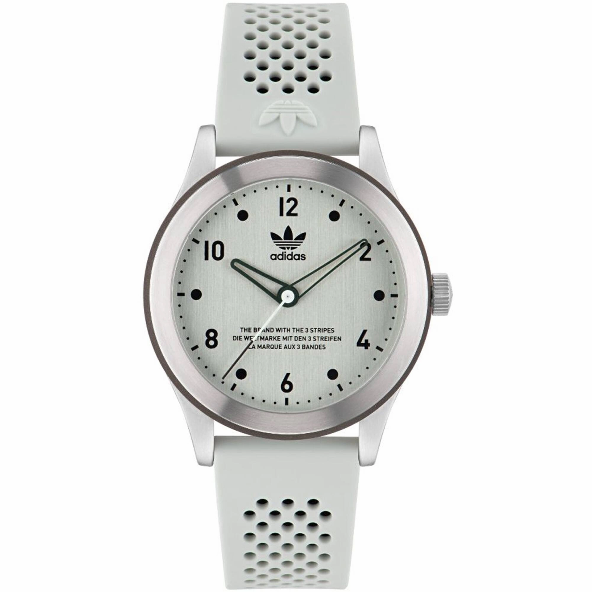 Adidas Men's Watch - Originals Quartz Silver Dial White Rubber Strap | AOSY23033