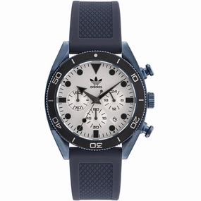 Adidas Men's Watch - Originals Quartz White Dial Navy Blue Rubber Strap | AOFH23004