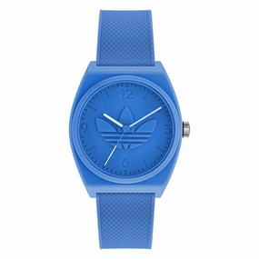 Adidas Project Two 38 Blue Dial Resin Watch AOST22033