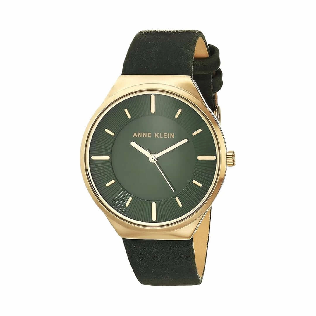 Anne Klein AK/3814OLOL Elegant Olive Green Strap & Gold-Tone Dial Women's Watch