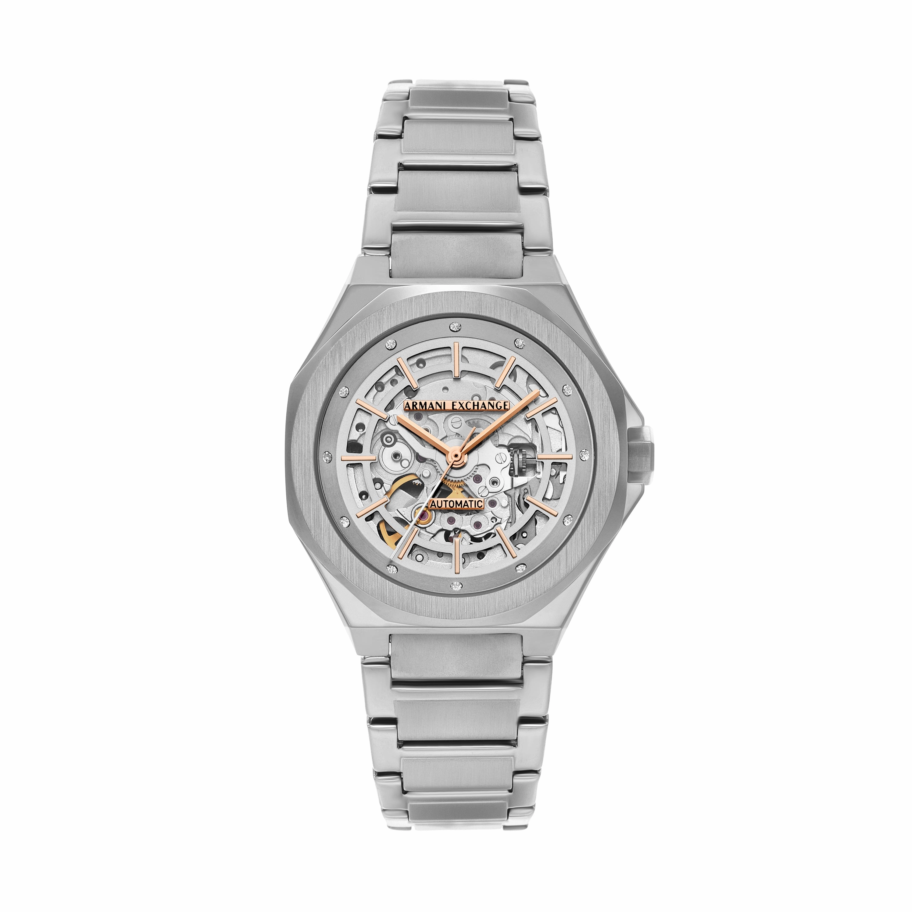Armani Exchange Automatic Silver Dial Stainless Steel Watch AX4618