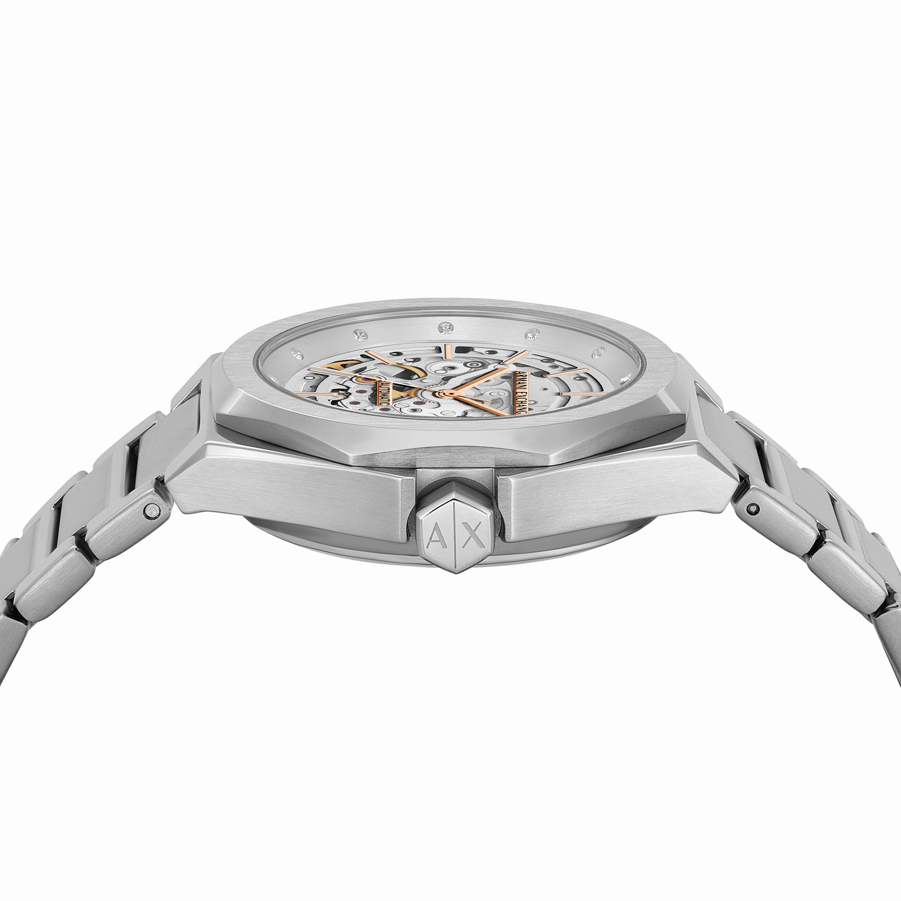 Armani Exchange Automatic Silver Dial Stainless Steel Watch AX4618