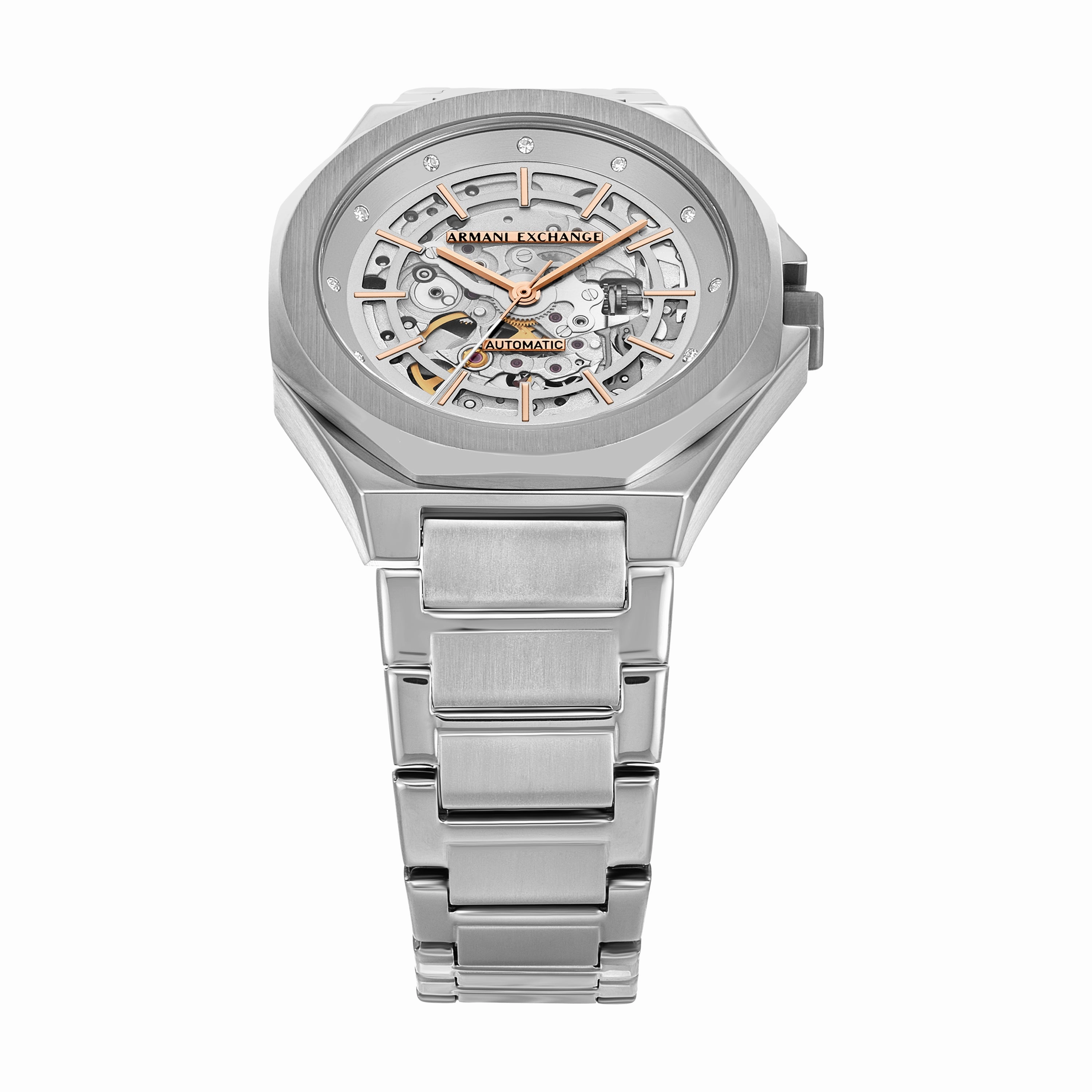 Armani Exchange Automatic Silver Dial Stainless Steel Watch AX4618