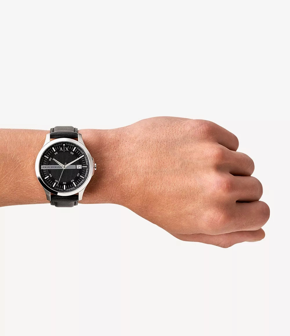 Armani Exchange AX2101 C Men's Hampton Black Leather Watch