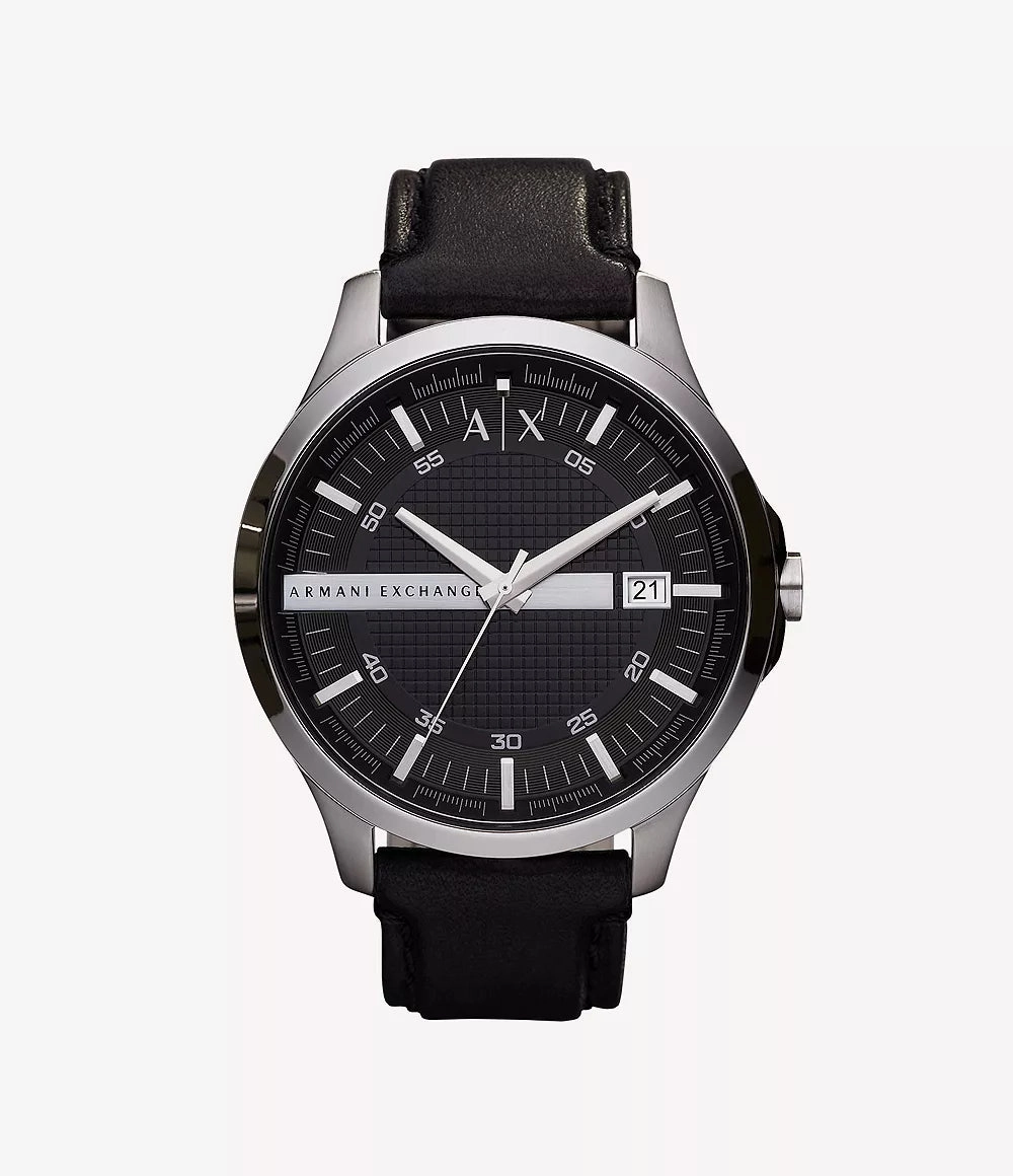 Armani Exchange AX2101 C Men's Hampton Black Leather Watch