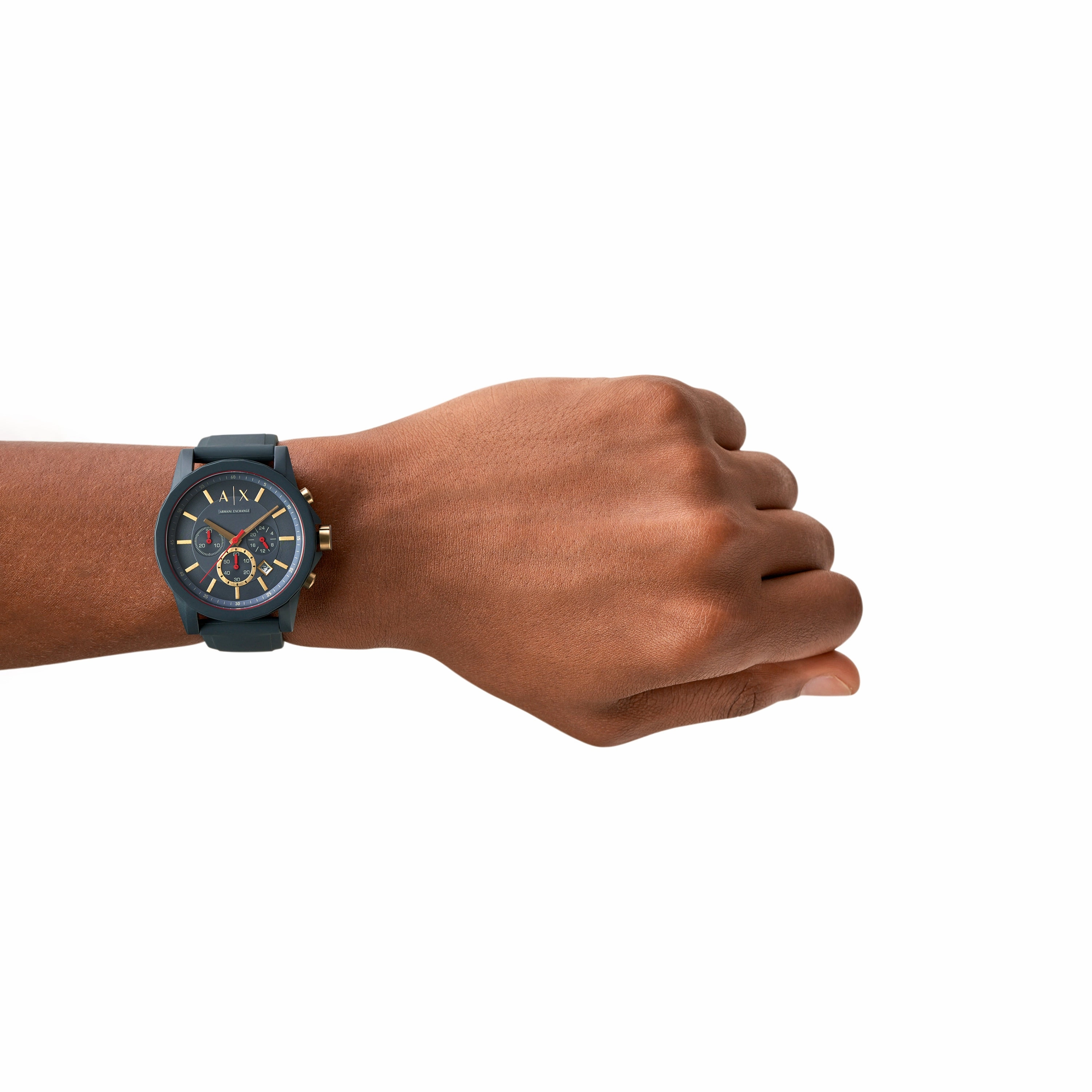 Armani Exchange Blue Silicone Chronograph Watch AX1335