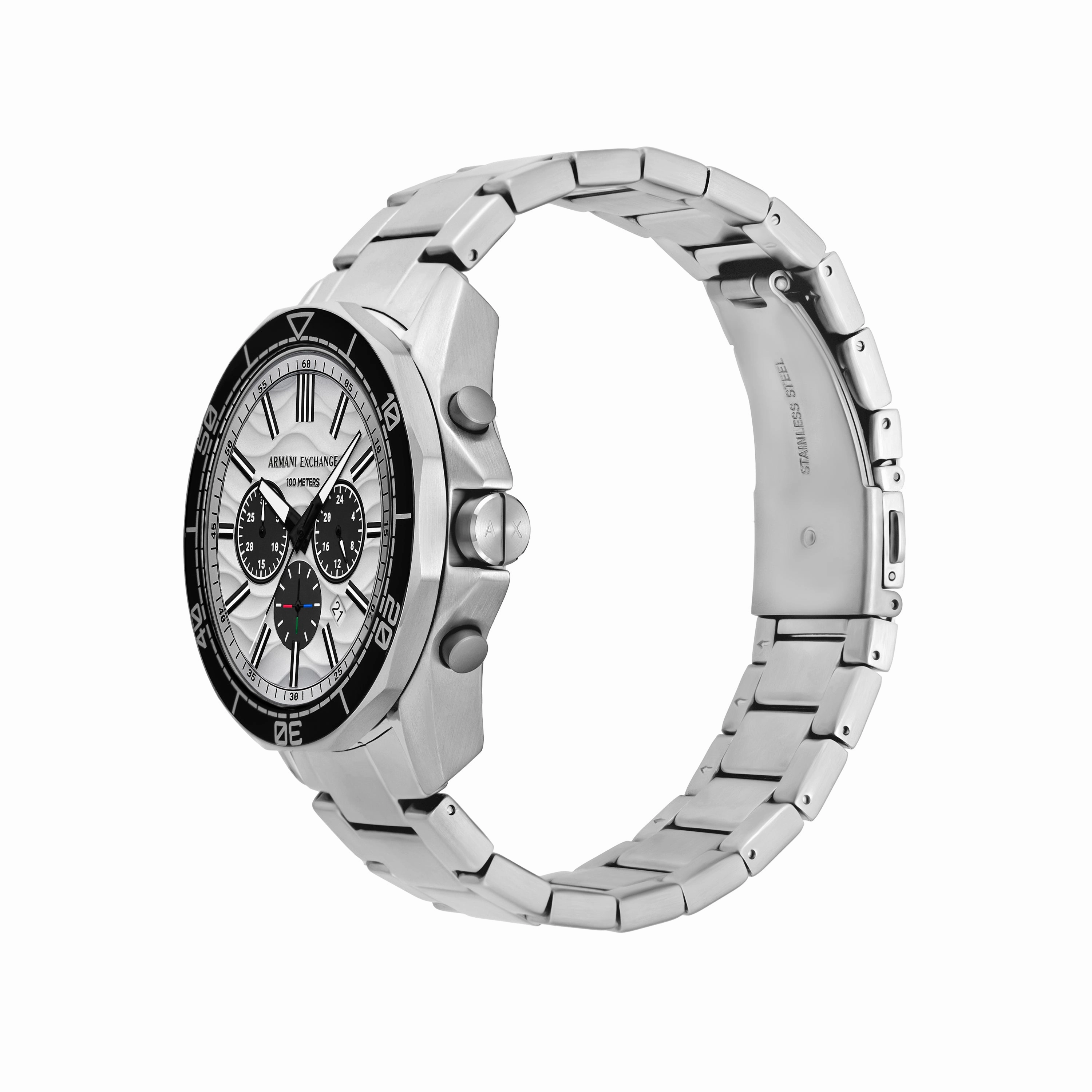 Armani Exchange Chronograph Silver Dial Stainless Steel Watch AX1969