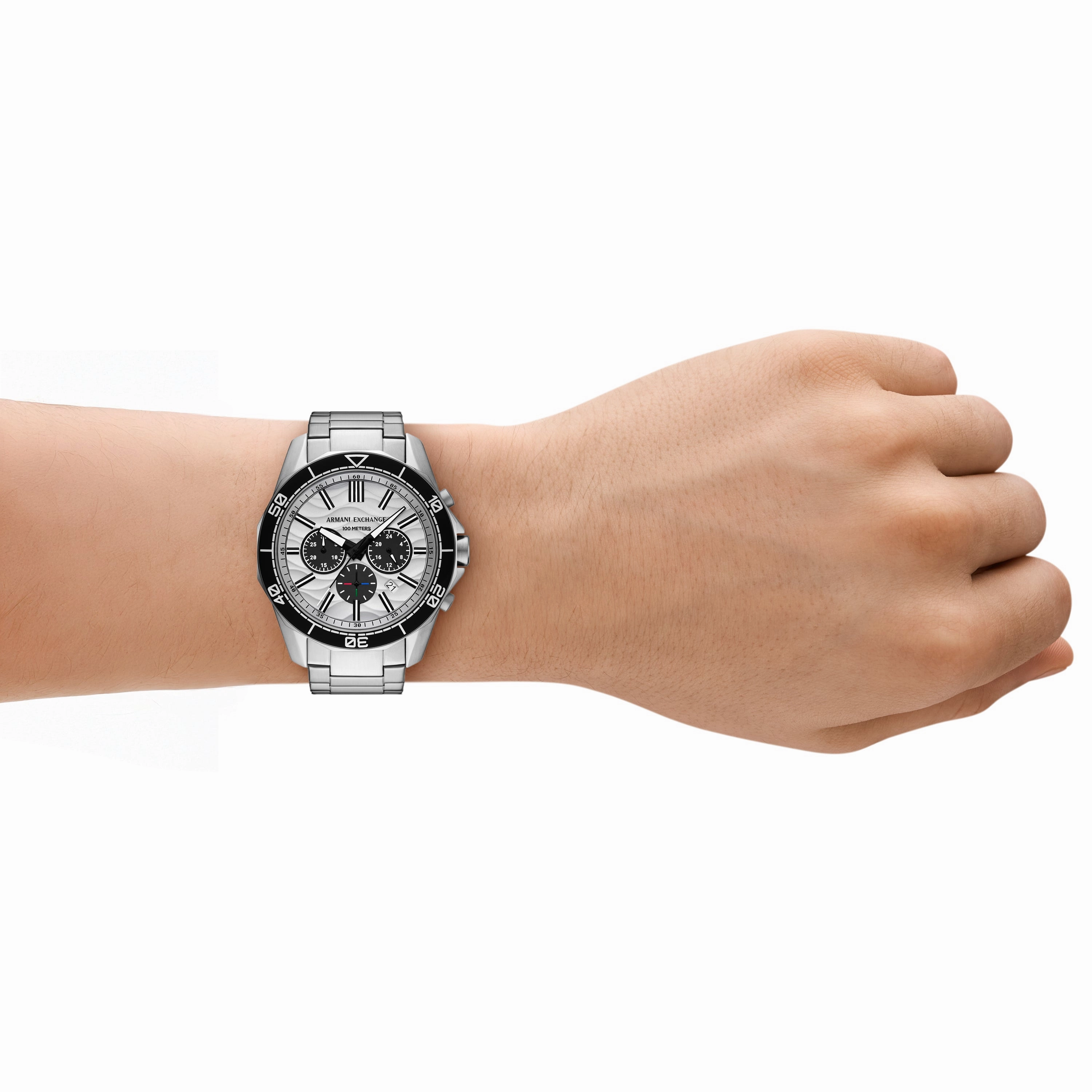 Armani Exchange Chronograph Silver Dial Stainless Steel Watch AX1969