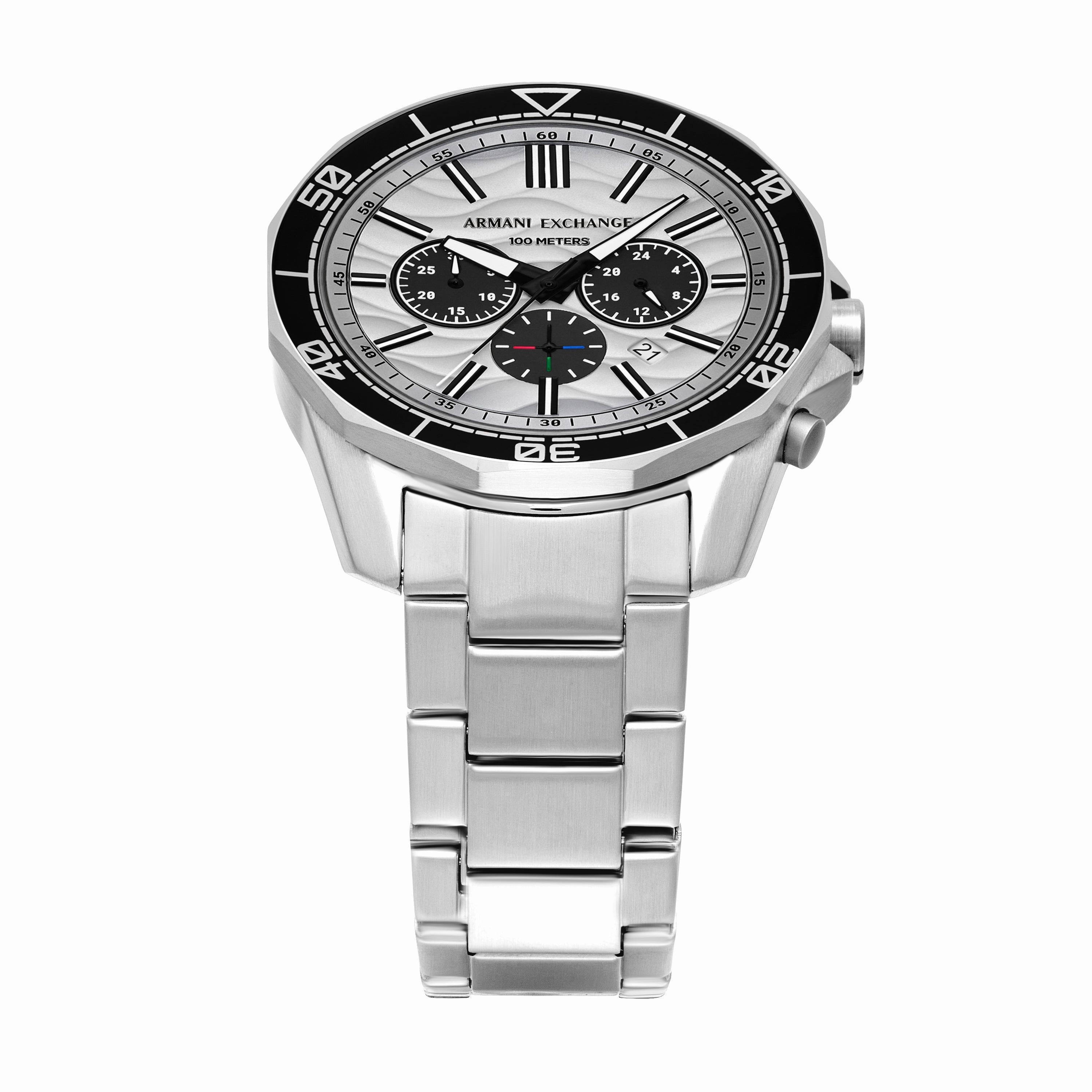 Armani Exchange Chronograph Silver Dial Stainless Steel Watch AX1969