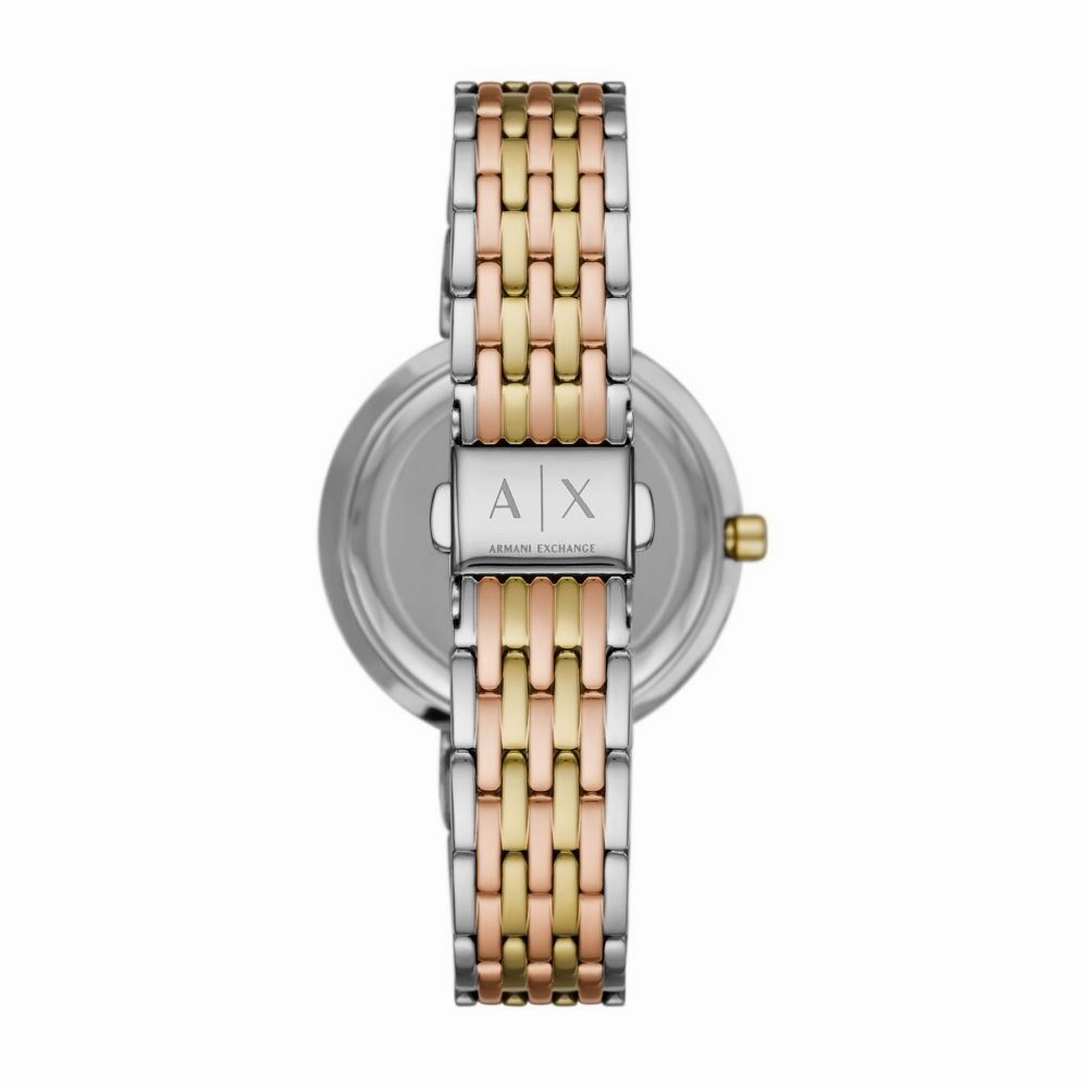 Armani Exchange Three-Hand Tri-Tone Stainless Steel Watch AX5911