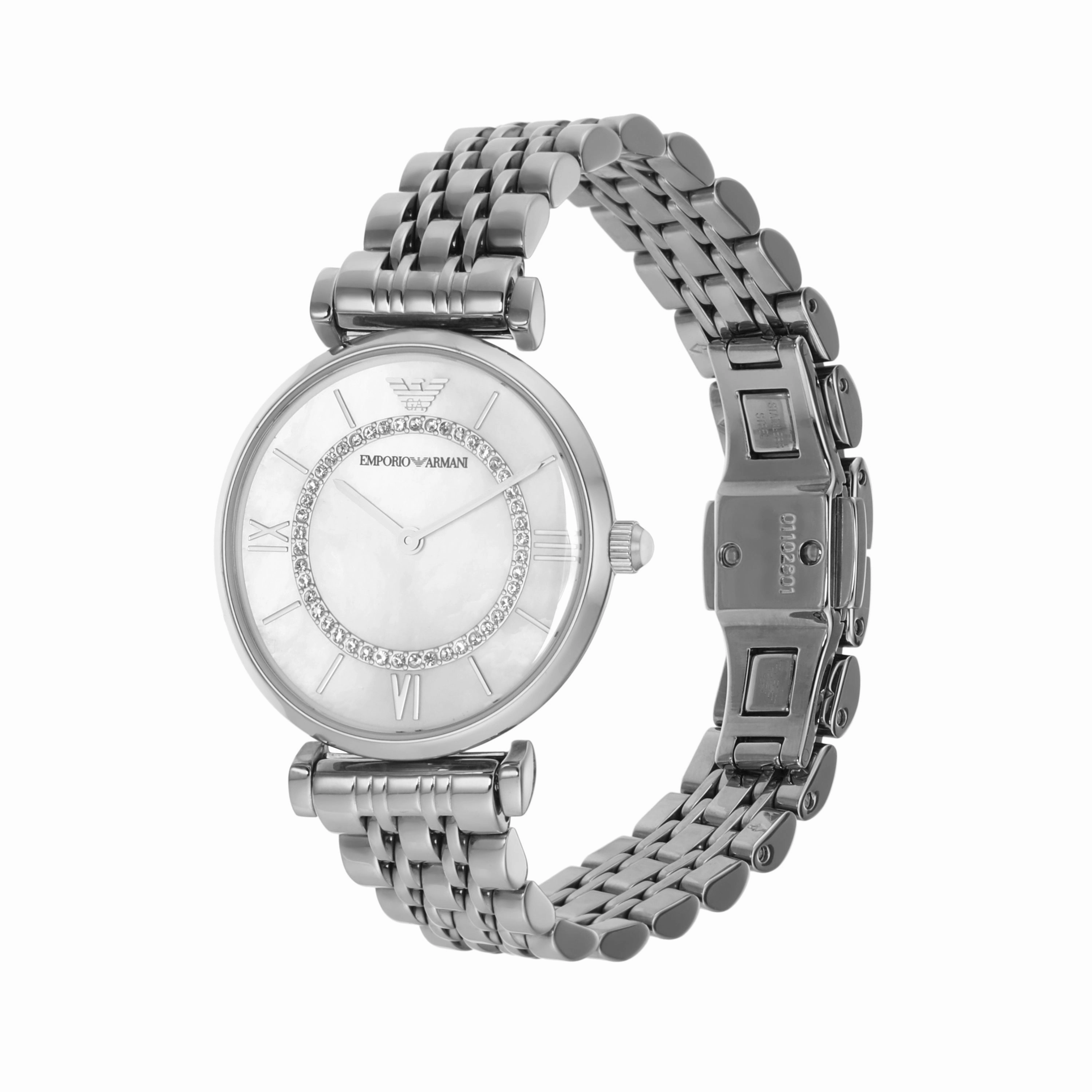 Armani Women's Stainless Steel Watch with Pearl Dial AR1908