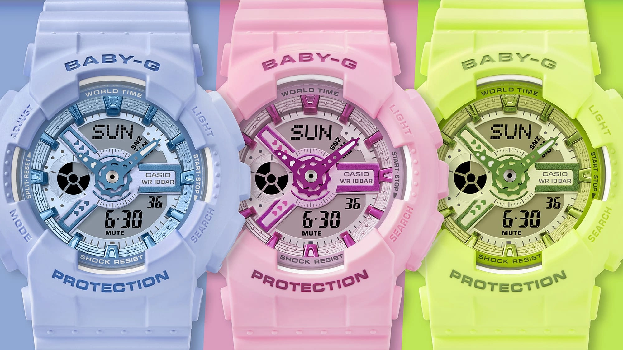 Baby-G Blue Dial Blue Resin Band Watch BA110YK-2A