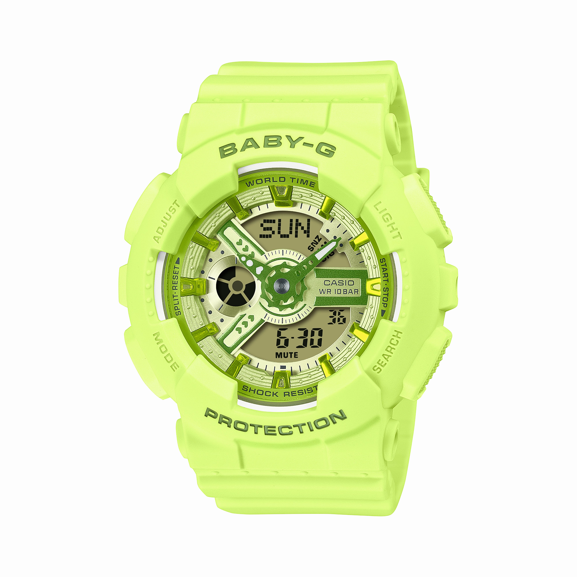 Baby-G Green Dial Green Resin Band Watch BA110YK-3A