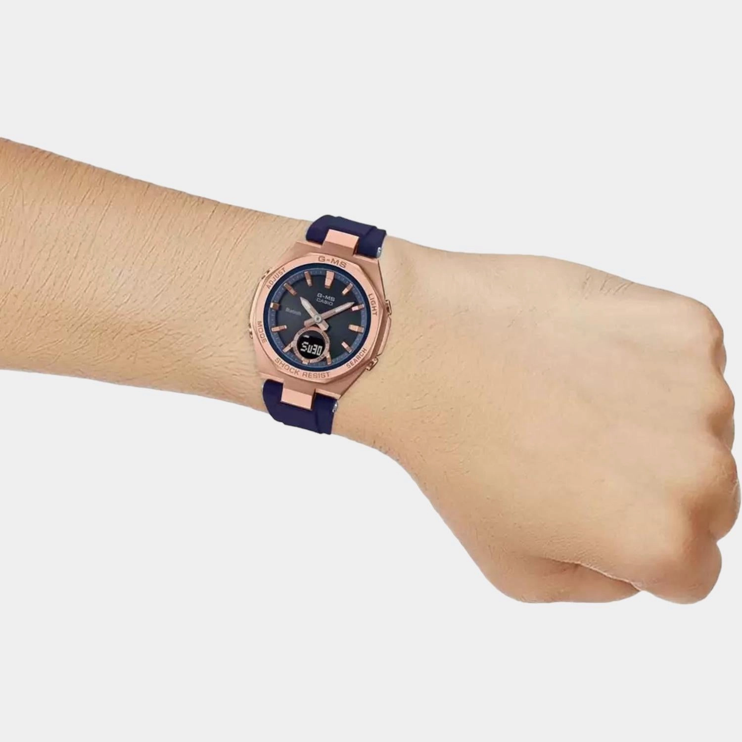 Baby-G Women Quartz Blue Dial Analog-Digital Resin Watch BX191