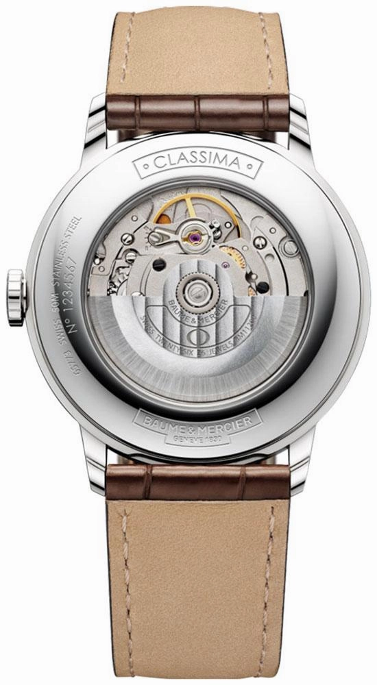 Baume & Mercier Classima Automatic Silver-Tone Dial Brown Leather Strap Date Mens Watch MOA10263