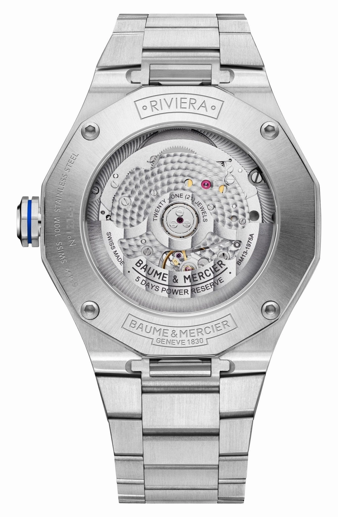 Baume & Mercier Riviera Automatic Stainless Steel Blue Dial Date Mens Watch M0A10616