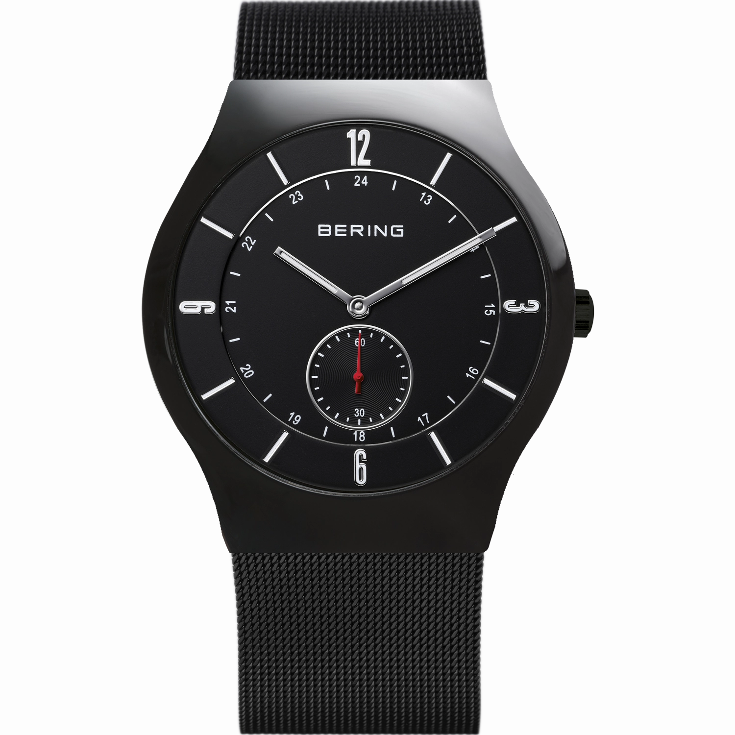 Bering Classic Brushed Black Mesh Watch