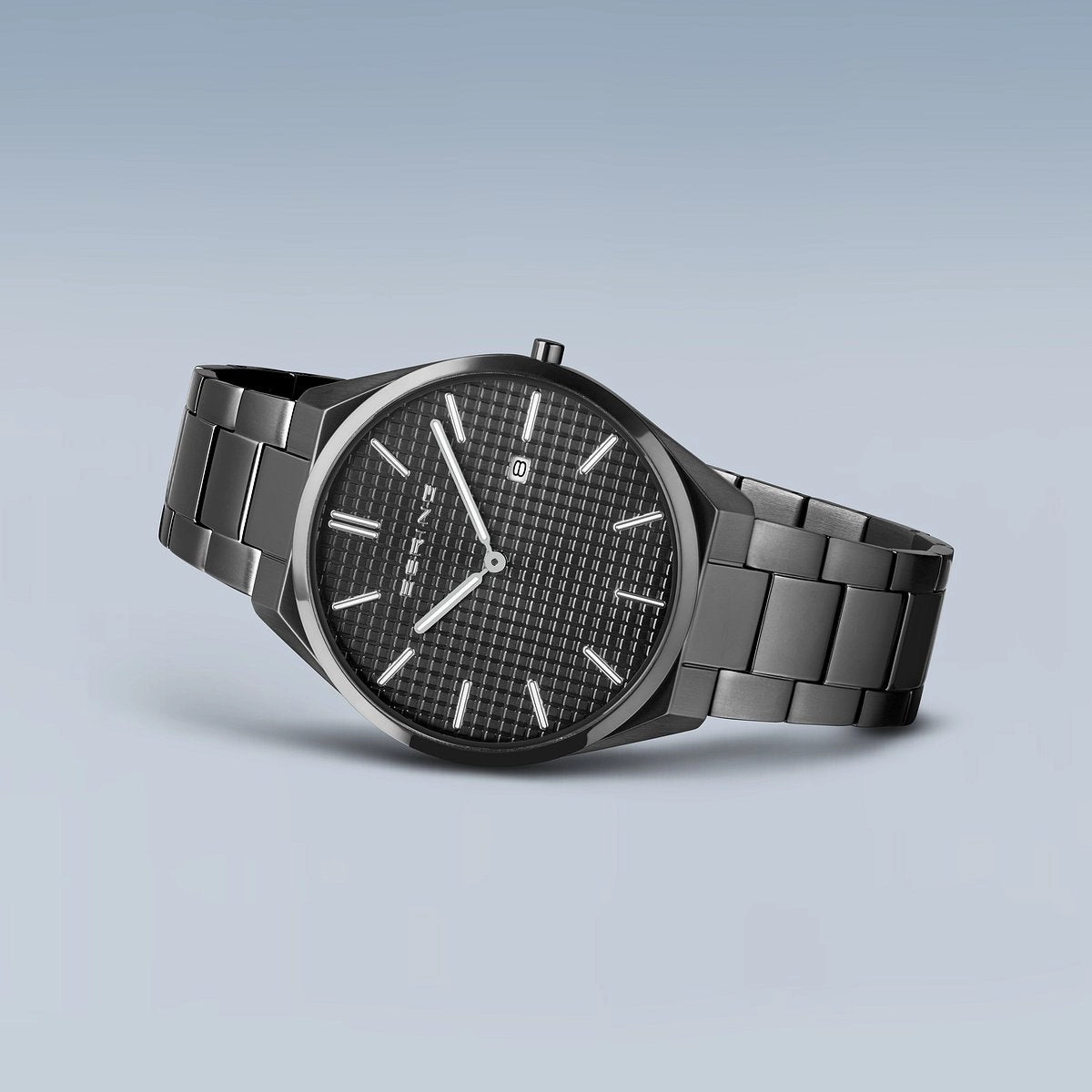 Bering Ultra Slim 40mm Grey Stainless Steel Strap Watch