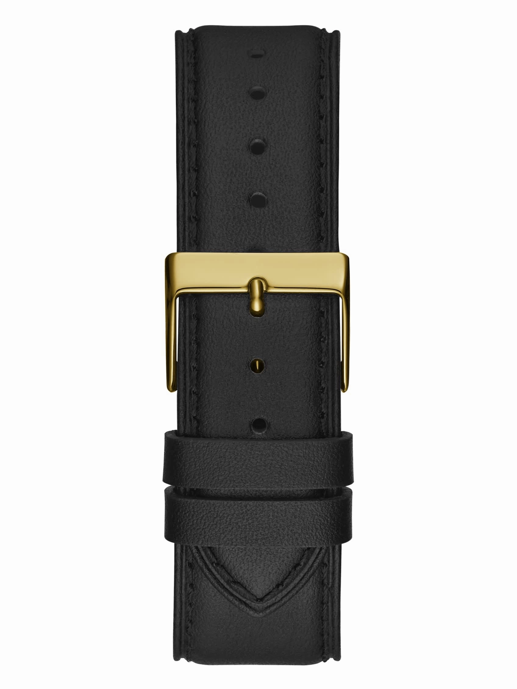Black and Gold-Tone Leather Multifunction Watch
