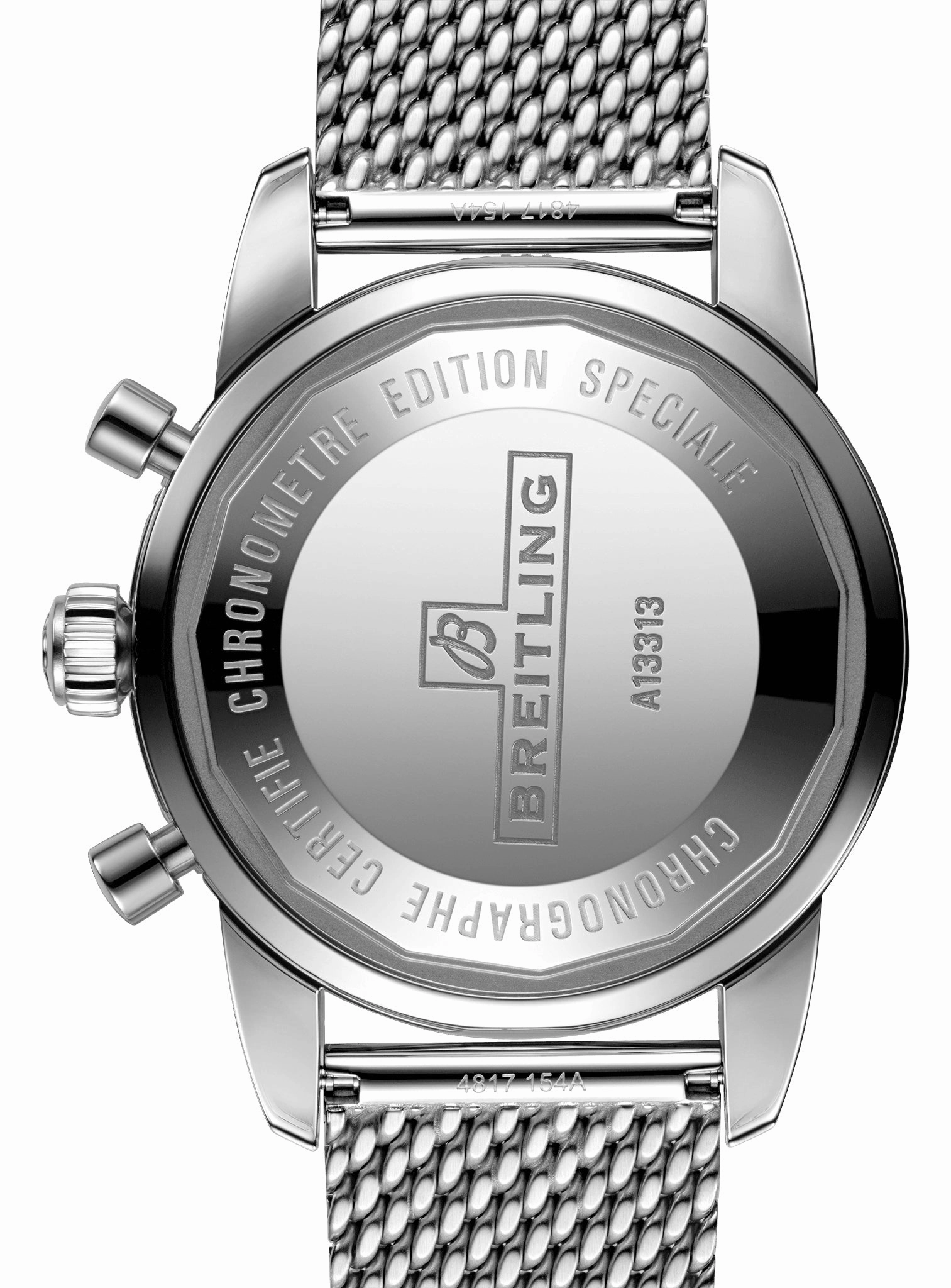 Breitling Superocean Heritage Automatic Chronograph Stainless Steel Blue Dial Mesh Bracelet Mens Watch A13313161C1A1