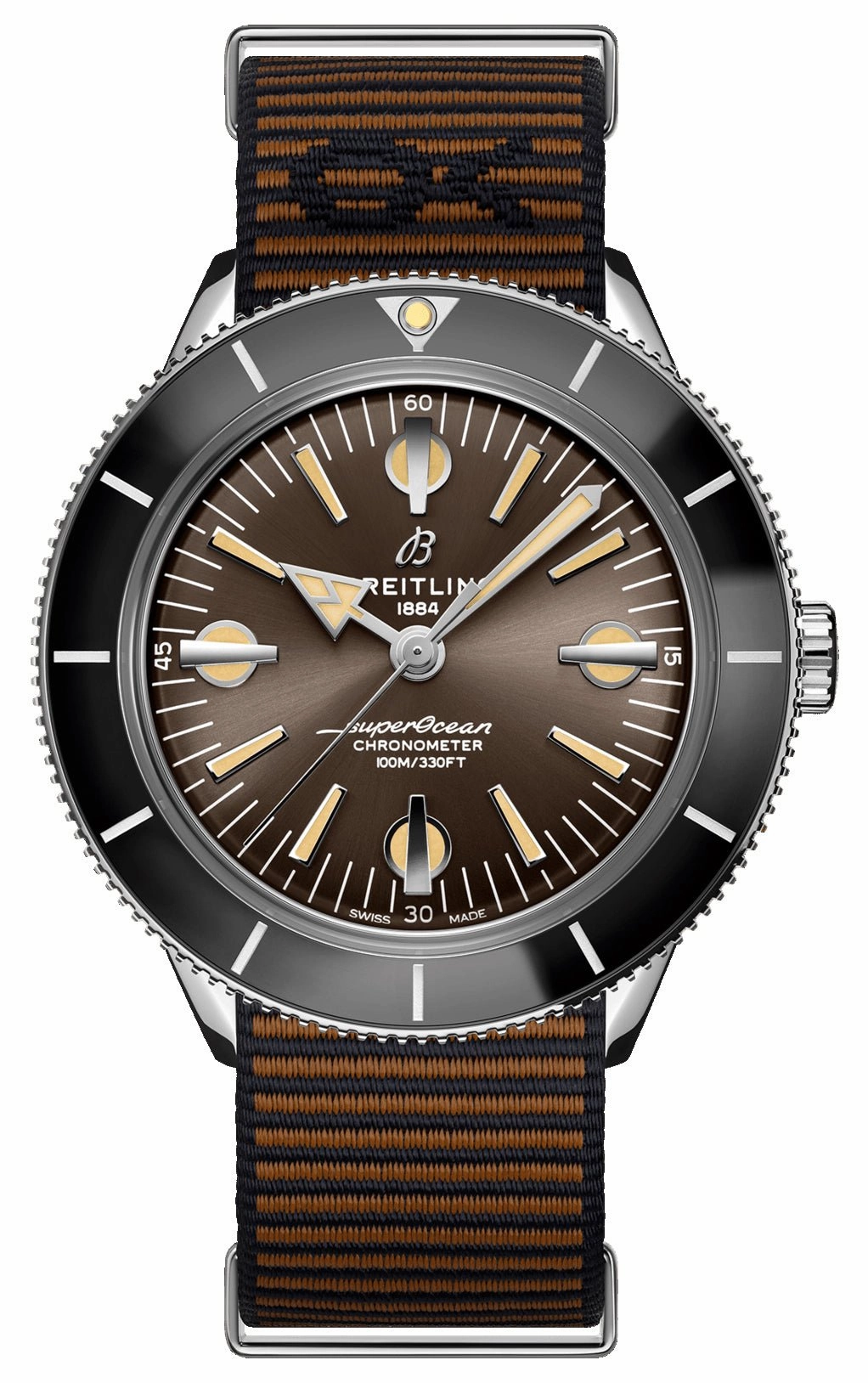 Breitling Superocean Heritage Stainless Steel Brown Dial Automatic Mens Watch A103703A1Q1W1