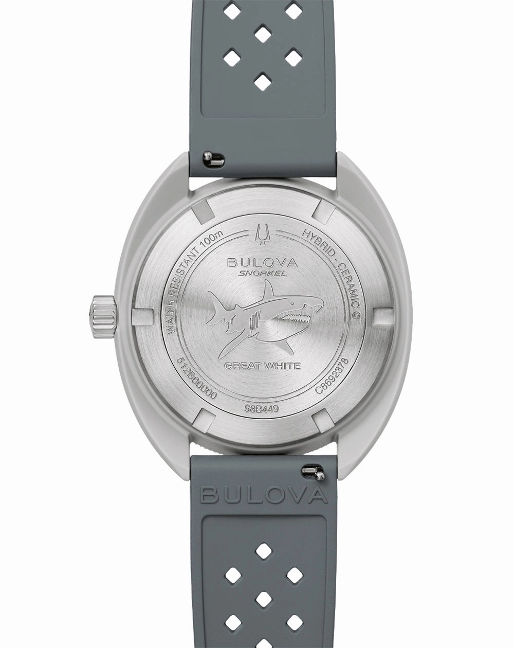 Bulova Snorkel White Dial Rubber Strap Watch 98B449