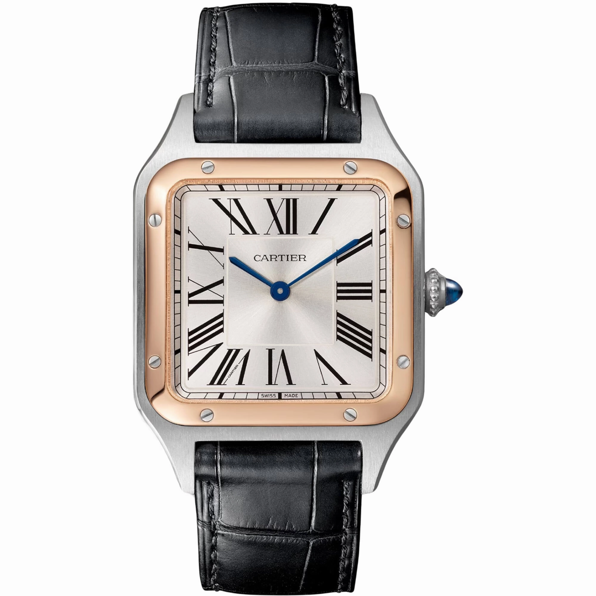 Cartier Men's Watch - Dumont Quartz SS Case White Dial Leather Strap | W2SA0011
