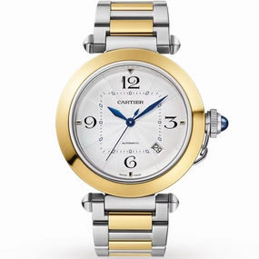 Cartier Men's Watch - Pasha Automatic Silver Dial Two Tone Steel Bracelet | W2PA0009