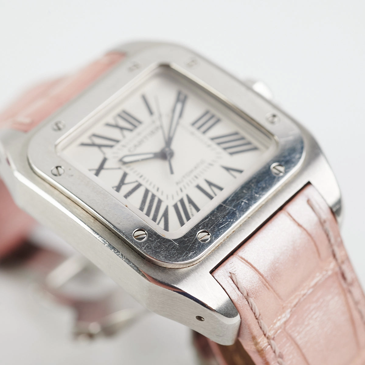 Cartier Santos De Watch Pink Automatic Movement