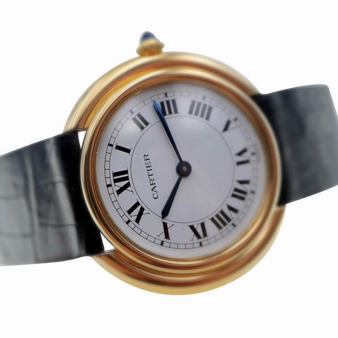 Cartier Vendome 18k Gold Mens Vintage Watch