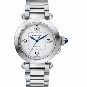 Cartier Women's Watch - Pasha Silver Tone Dial Stainless Steel Bracelet | WSPA0013